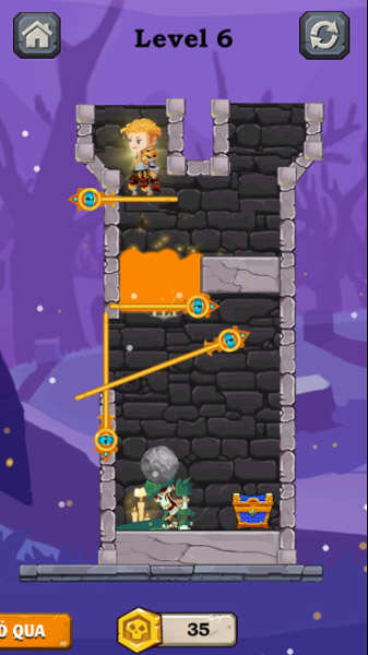 Độ khó của game càng tăng khi lên level càng cao.