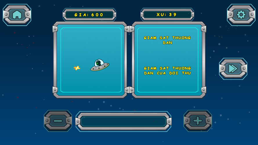 Thu thập xu để nâng cấp phi thuyền của bạn.