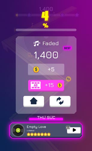 Cố gắng hoàn thành thử thách nhịp điệu âm nhạc trong thời gian cho phép