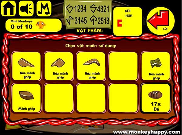 Các vật đã thu thập được