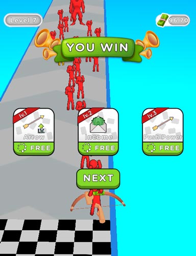 Dùng số tiền xu vàng nhận được để nâng cấp sức mạnh cung tên