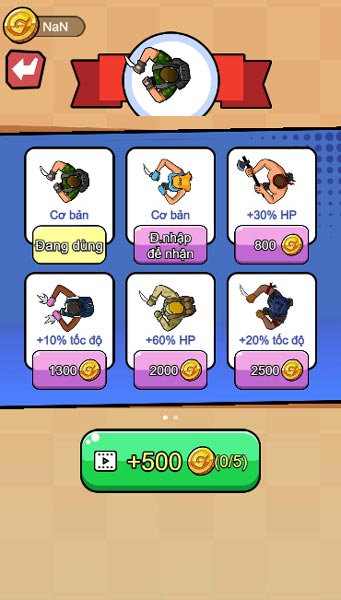 Nhiều mẫu Skin nhân vật đa dạng