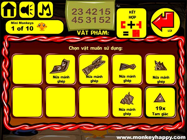 Các vật phẩm đã thu thập được