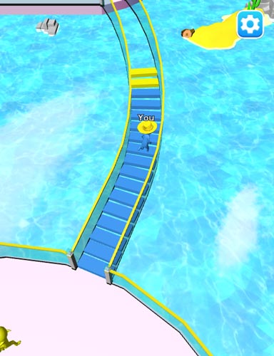 Nhặt thật nhiều mảnh cầu thang cùng màu sắc và xếp chúng