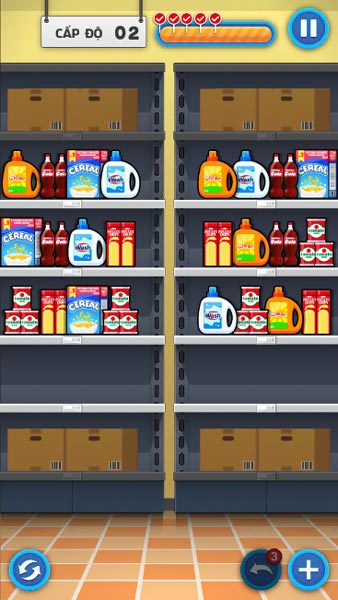 Các kệ hàng sẽ xuất hiện như ảnh