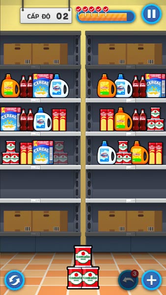 Bấm vào mặt hàng sản phẩm muốn di chuyển để đặt chúng xuống đất