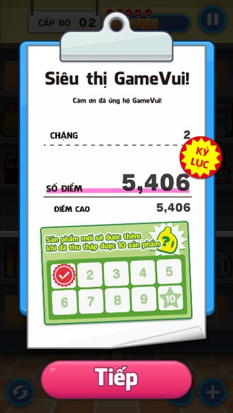 Hoàn thành level cấp độ và nhận thưởng