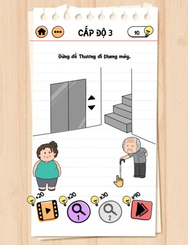 Tiếp tục chinh phục hết toàn bộ level trong Brain Test 2 chuyện mưu mẹo