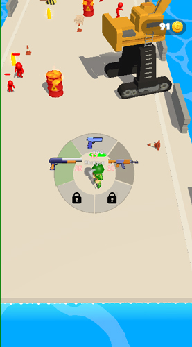 Giữ chuột phải và kéo để lựa chọn súng khác.