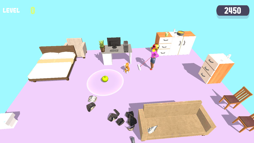 Trước mặt chủ nhân, hãy tỏ ra ngoan ngoãn nếu không muốn bị ăn chổi nhé.