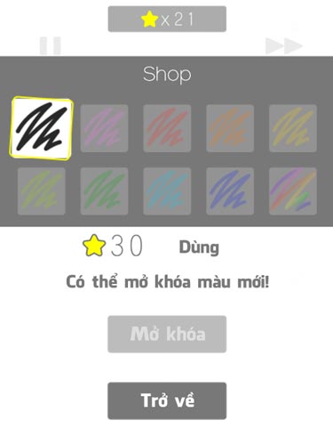 Có nhiều màu nét vẽ bán trong Shop cửa hàng