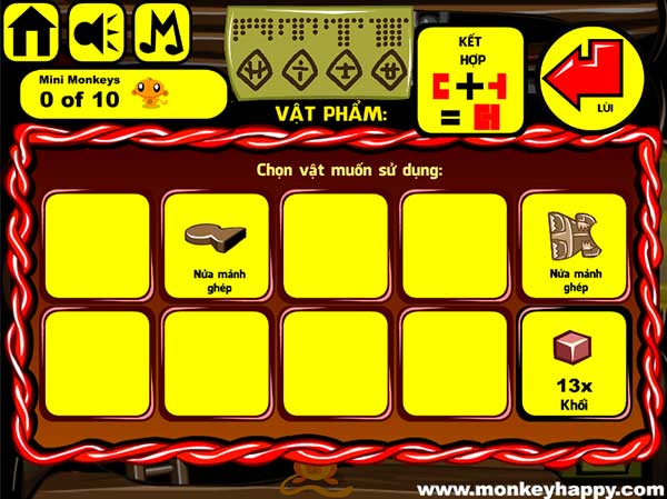 Các vật phẩm đã thu thập được