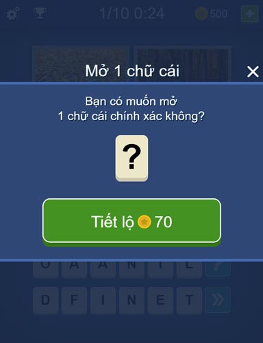 Dùng tiền xu để mua gợi ý trong trường hợp gặp khó khăn
