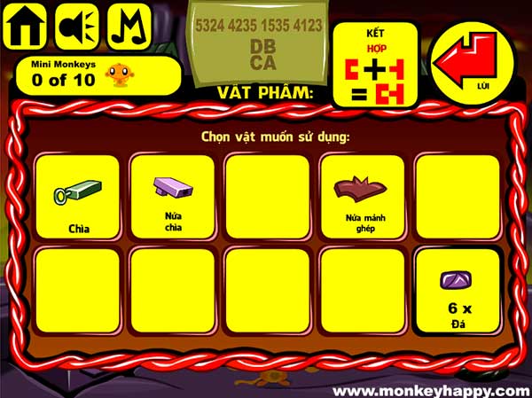 Các vật phẩm đã thu được