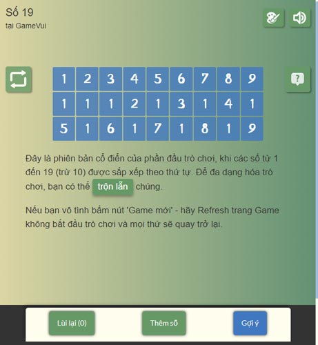 Chơi game Số 19 - GameVui