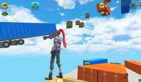 Với những khoảng cách xa, hãy điều khiển cô gái chạy nhanh để lấy đà