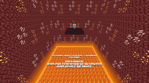 Giúp Steve nhảy lên thật cao và thoát khỏi Nether