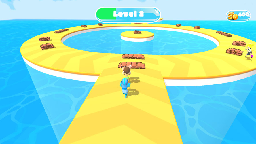 Nhặt các tấm ván trên đường đua.