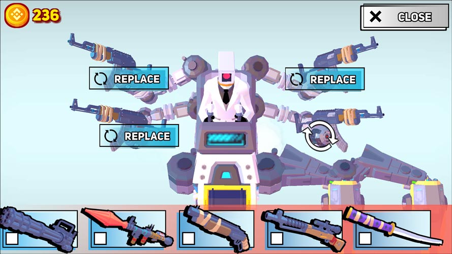 Có rất nhiều vũ khí với sức công phá khác nhau.