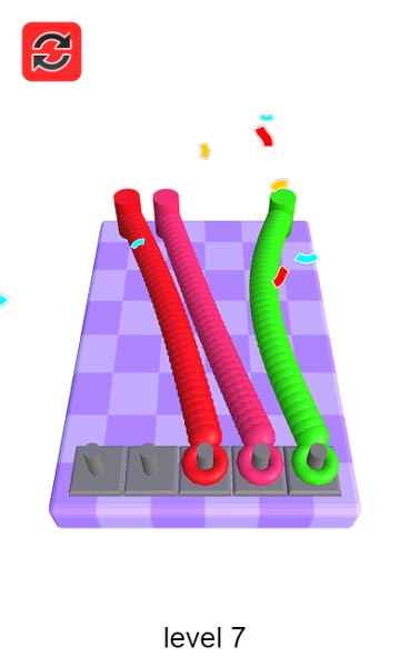 Gỡ để những sợi dây thừng thẳng không bị xoắn trên tấm bảng