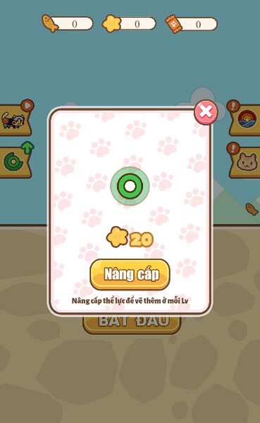 Nâng cấp để tăng thể lực cho mèo con