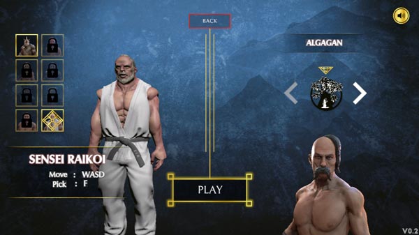 Lựa chọn võ sĩ ưa thích, có thể mở khóa thêm nhân vật khác