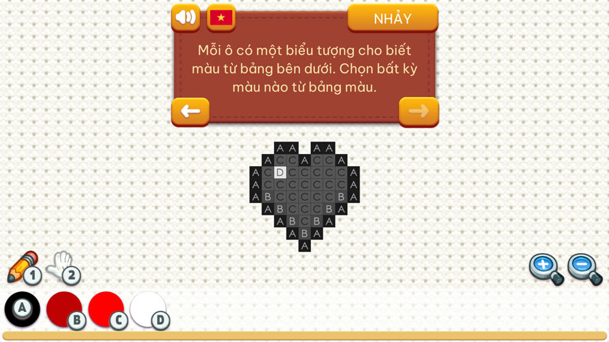 Chơi game Tô màu theo chữ cái 2 - GameVui.vn