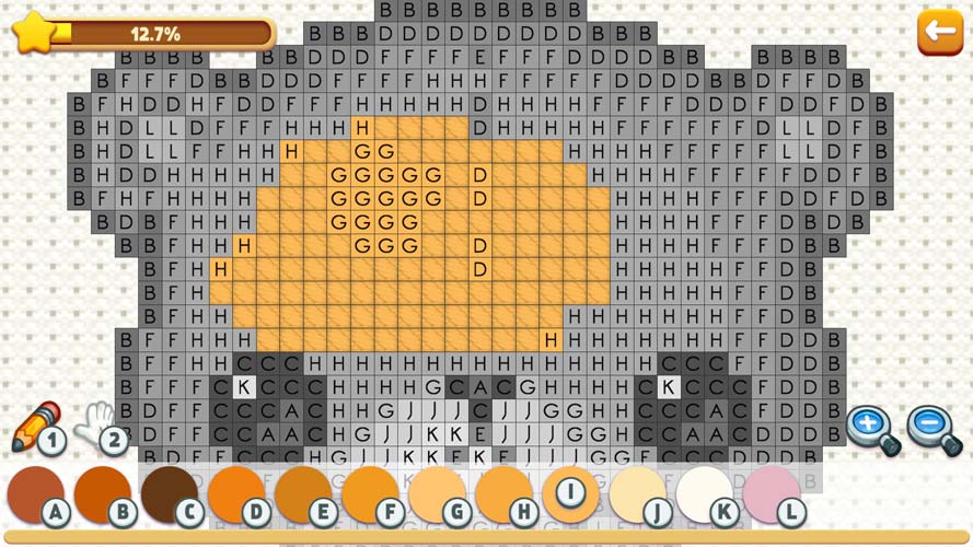 Phóng to và tô màu theo các chữ cái.
