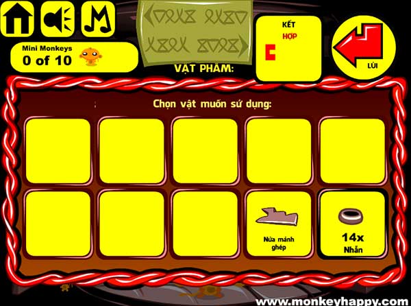 Các vật phẩm đã thu được