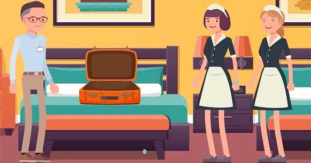 Khách sạn nọ có 1 vị khách bị trộm tiền trong valy và 2 nhân viên dọn phòng bị tình nghi do không có yếu tố phá khóa của trộm. Khi được hỏi thì họ đều nói chưa bước vào phòng này. Ai là thủ phạm trong 2 người?