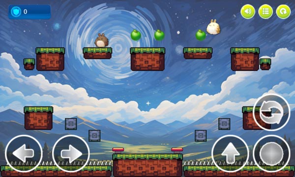 Để hoàn thành cấp độ hãy giúp Totoro ăn hết những quả táo xanh nhé