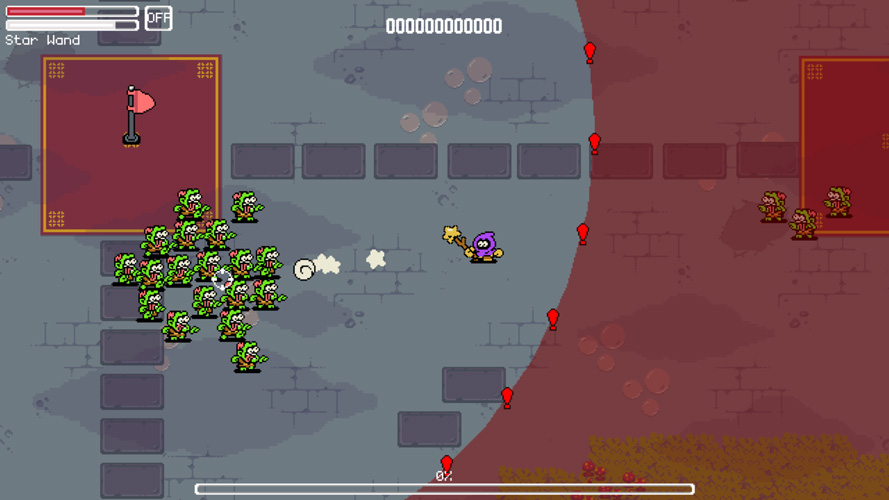 Đánh bại kẻ thù để mở rộng vòng tròn đỏ.