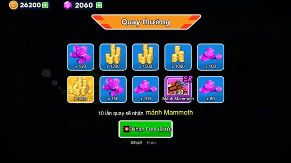 Rất nhiều phần thưởng có trong hệ thống vòng quay may mắn