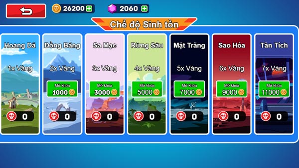 Rất nhiều bản đồ để người chơi thử sức