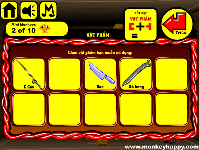 Sử dụng hoặc kết hợp các vật phẩm.