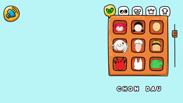 Chọn và kết hợp giữa các mẫu khuôn mặt, mắt, phụ kiện, miệng...