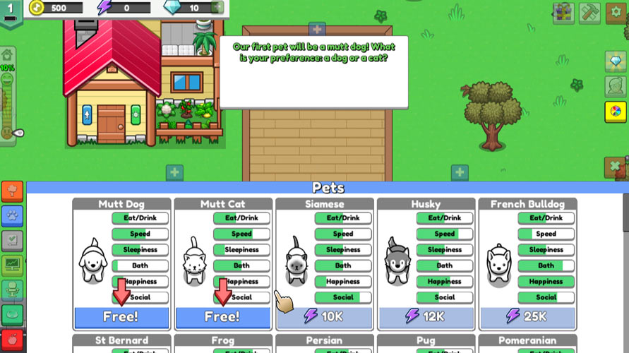 Có rất nhiều thú cưng đáng yêu chờ bạn chăm sóc.