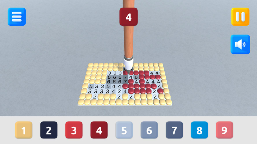 Tô màu theo các số được đánh dấu sẵn.