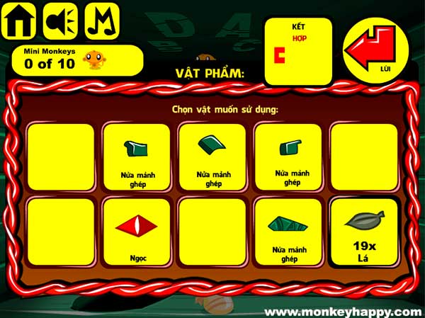 Các vật đã thu thập được