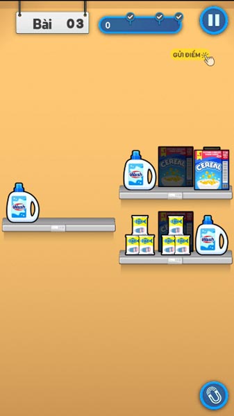 Đặt 3 món mặt hàng giống nhau lên kệ