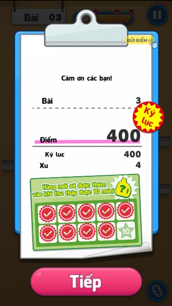 Hoàn thành level cấp độ