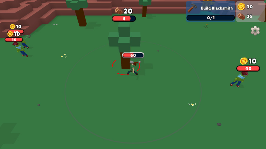 Chặt gỗ để nâng cấp.