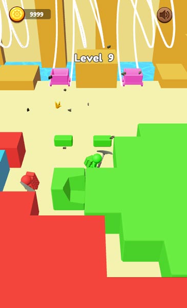 Điều khiển nhân vật người que Stickman đào gạch