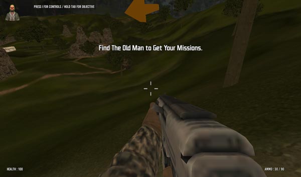 Đi theo hướng mũi tên chỉ để tìm nhân vật NPC