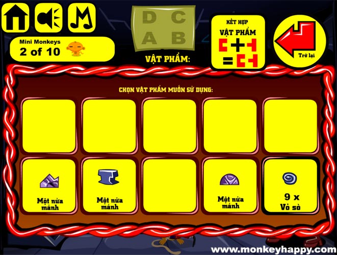 Hãy kết hợp và sử dụng các đồ vật khác nhau để giải mã các câu đố.