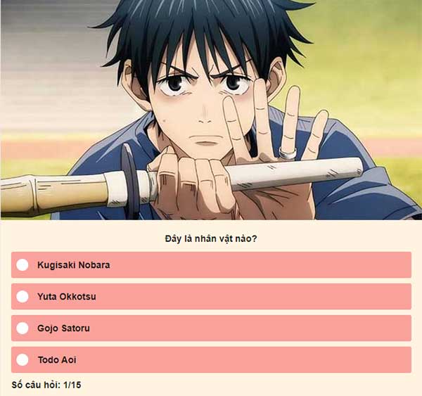 Chọn đáp án đúng