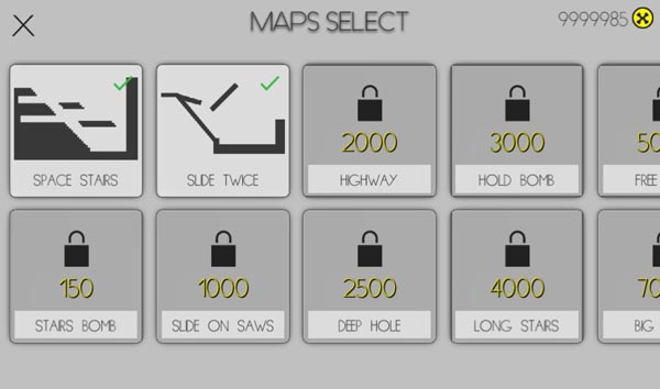 Chọn bản đồ dựa trên số tiền xu bạn kiếm được