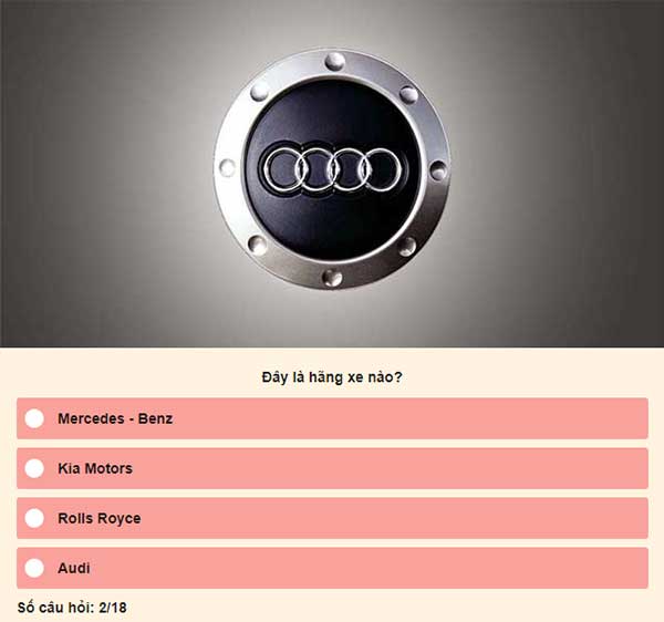 Chọn đáp án đúng