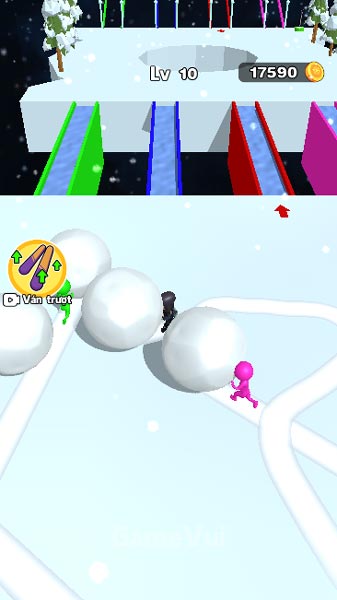 Điều khiển nhân vật Stickman di chuyển và lăn để tạo nên quả cầu tuyết