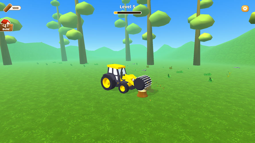 Lái xe bào gốc cây.